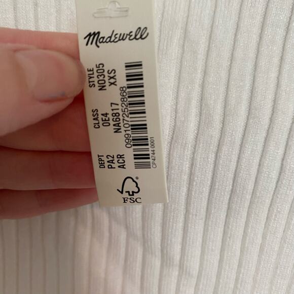 Madewell Pearson‎ Mockneck Sweater Tank White XXS NWT - Picture 6 of 7